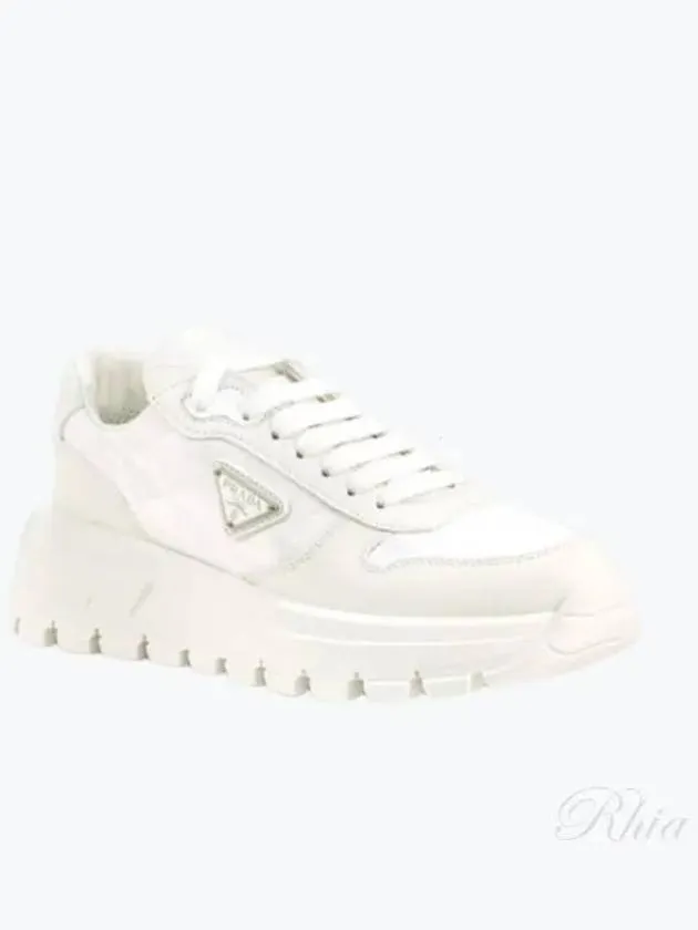 1E620N F 3LNW 045 F0009 Leather Nylon High Top Sneakers