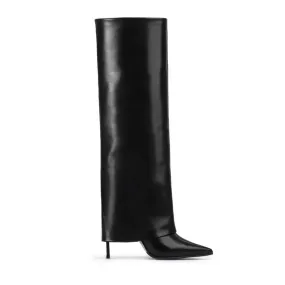 2025 New European and American High Heels Knee-High Women's Mid-Length Boots - Fashion Pointed Mid-Length Boots