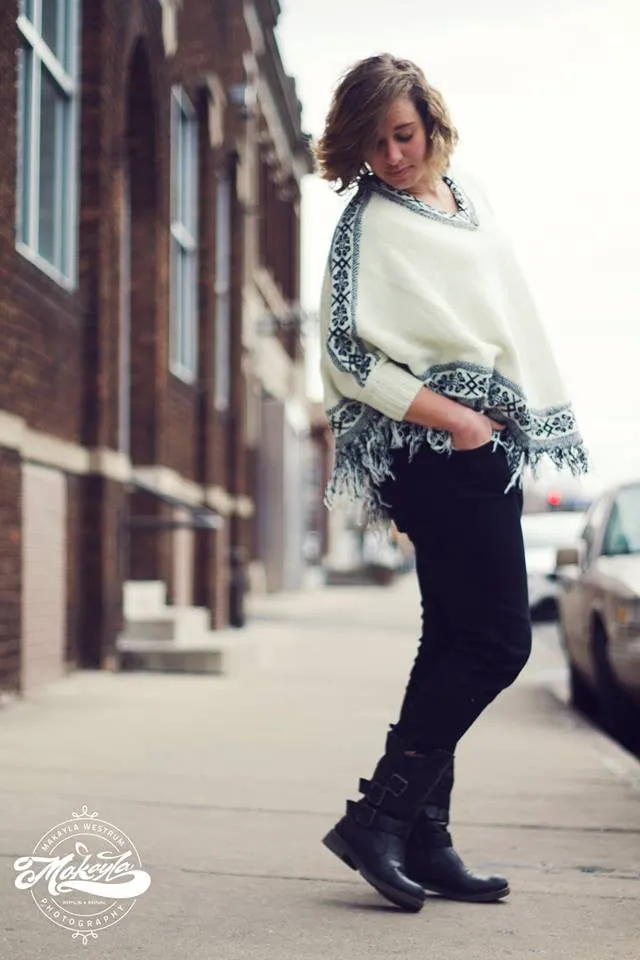 Adelle Cream Knit Poncho Sweater