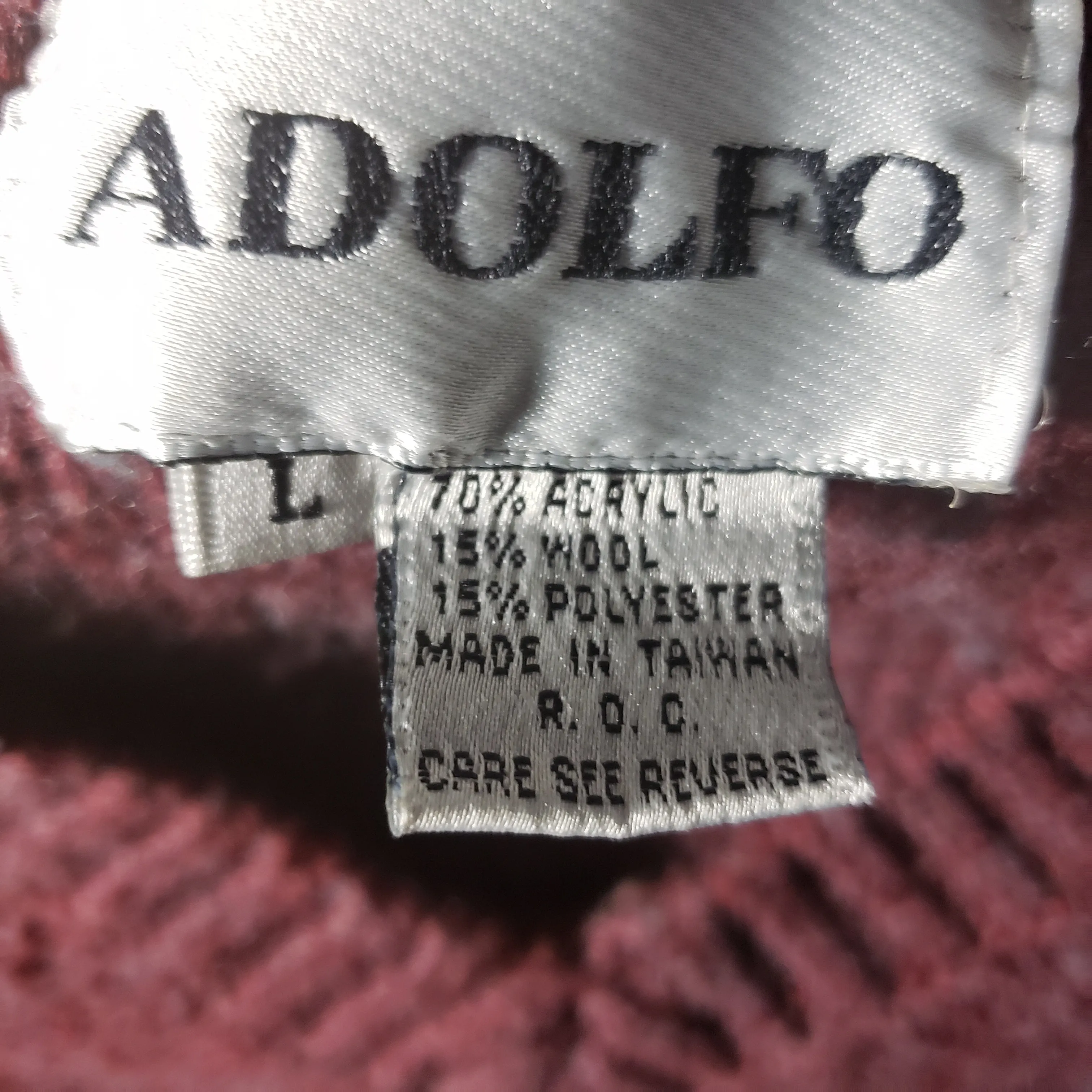 Adolfo Wool Blend Sweater Size L