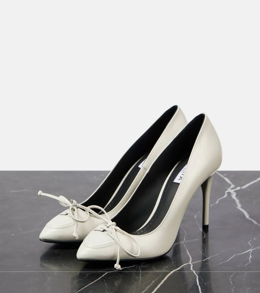 Alaia 90 bow-detail leather pumps