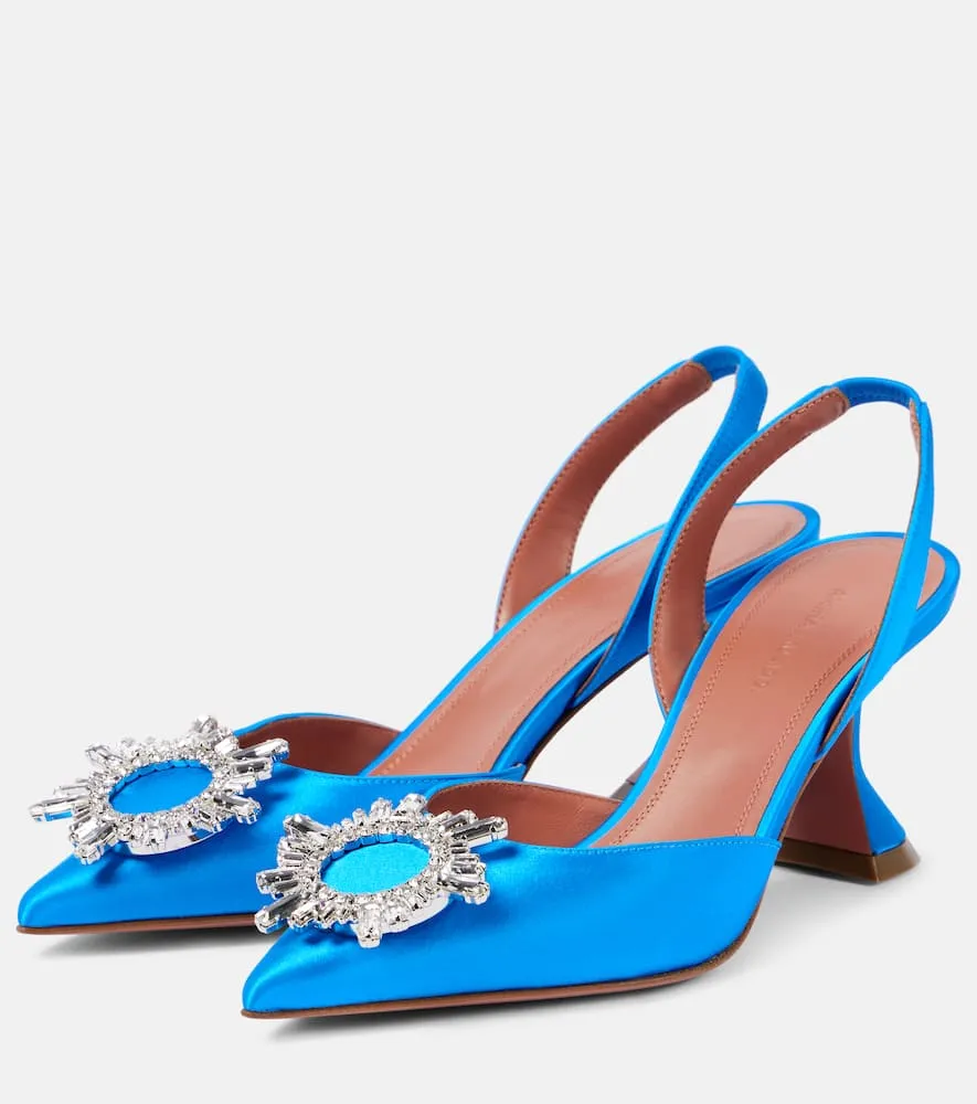 Amina Muaddi Begum 70 satin slingback pumps