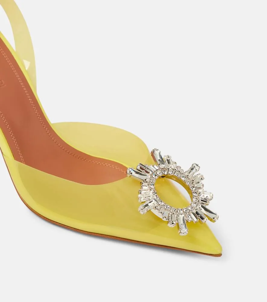 Amina Muaddi Begum Glass 70 PVC slingback pumps