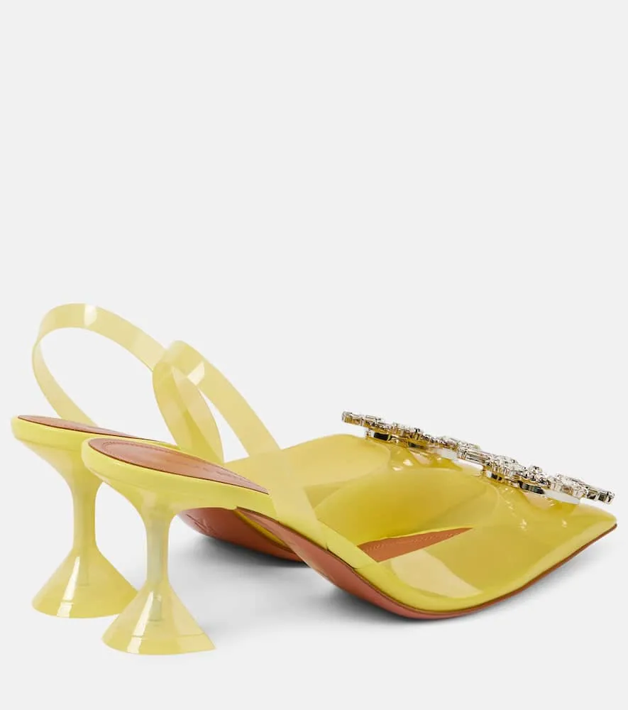 Amina Muaddi Begum Glass 70 PVC slingback pumps