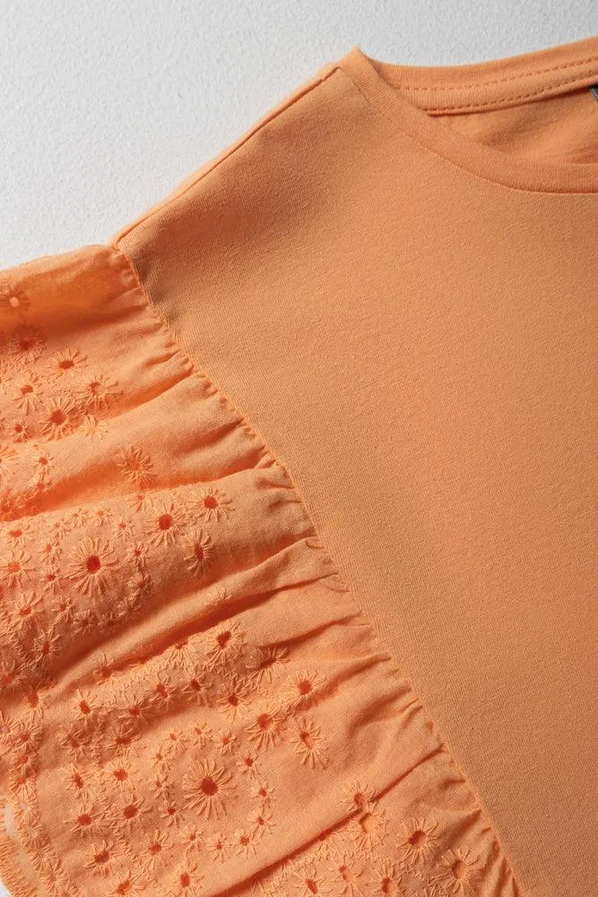 Anglaise Sleeve Top Orange