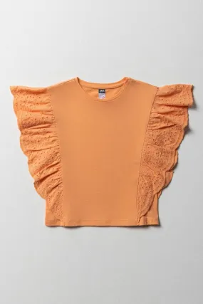 Anglaise Sleeve Top Orange