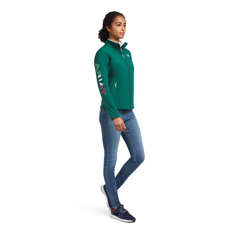 Ariat Women's Classic Team Softshell MEXICO Water Resistant Jacket, Verde