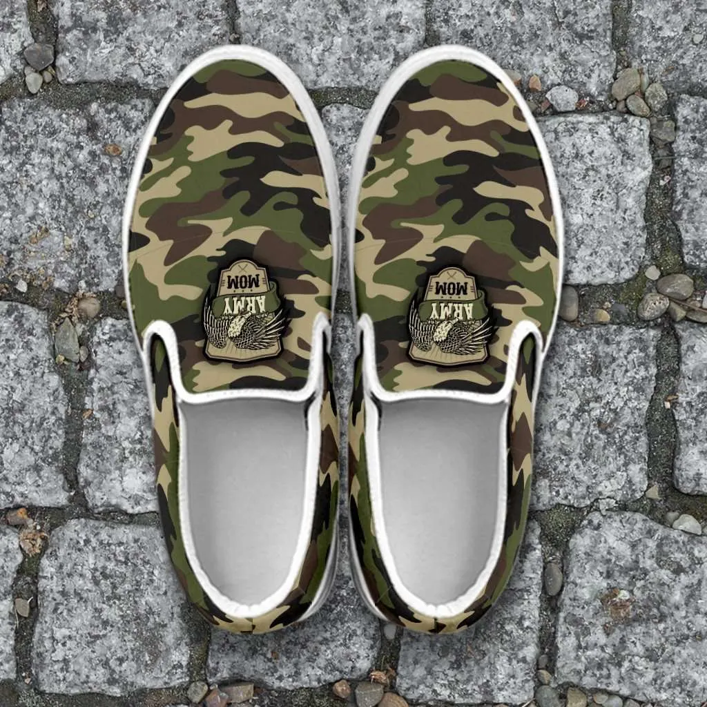 Army Mom Camo Slip-on Shoes