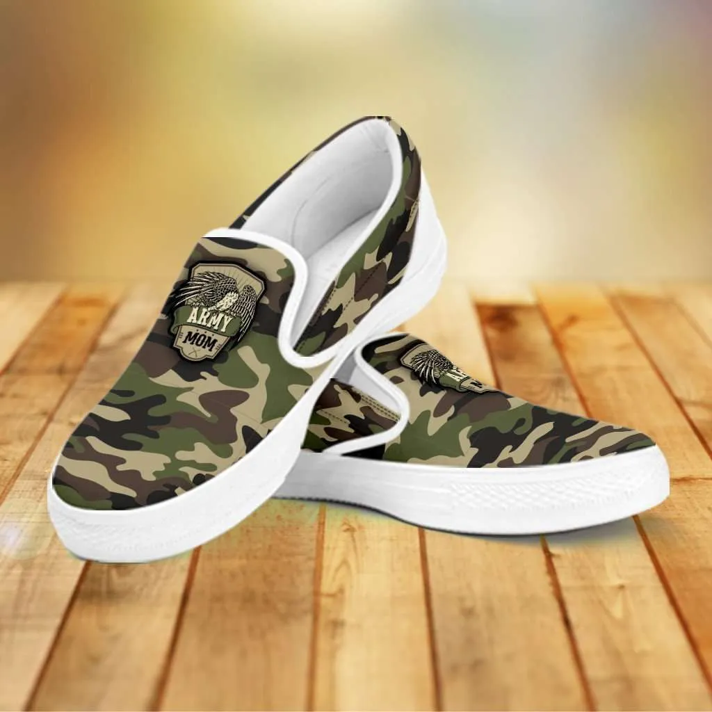 Army Mom Camo Slip-on Shoes