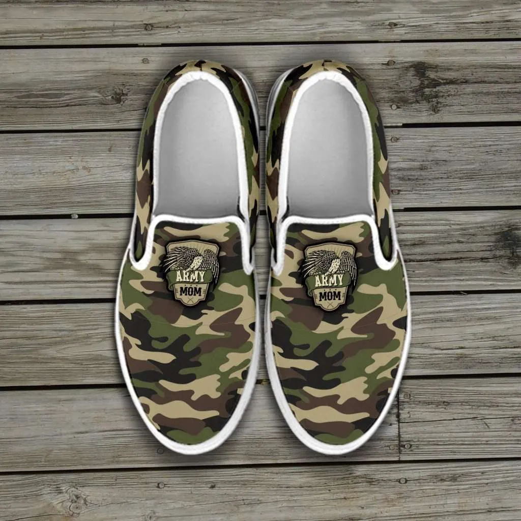 Army Mom Camo Slip-on Shoes