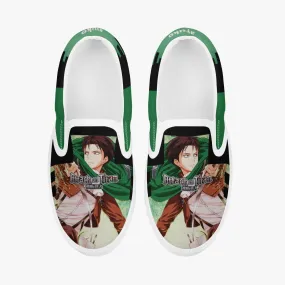 Attack On Titan Levi Ackerman Kids Slip Ons Anime Shoes