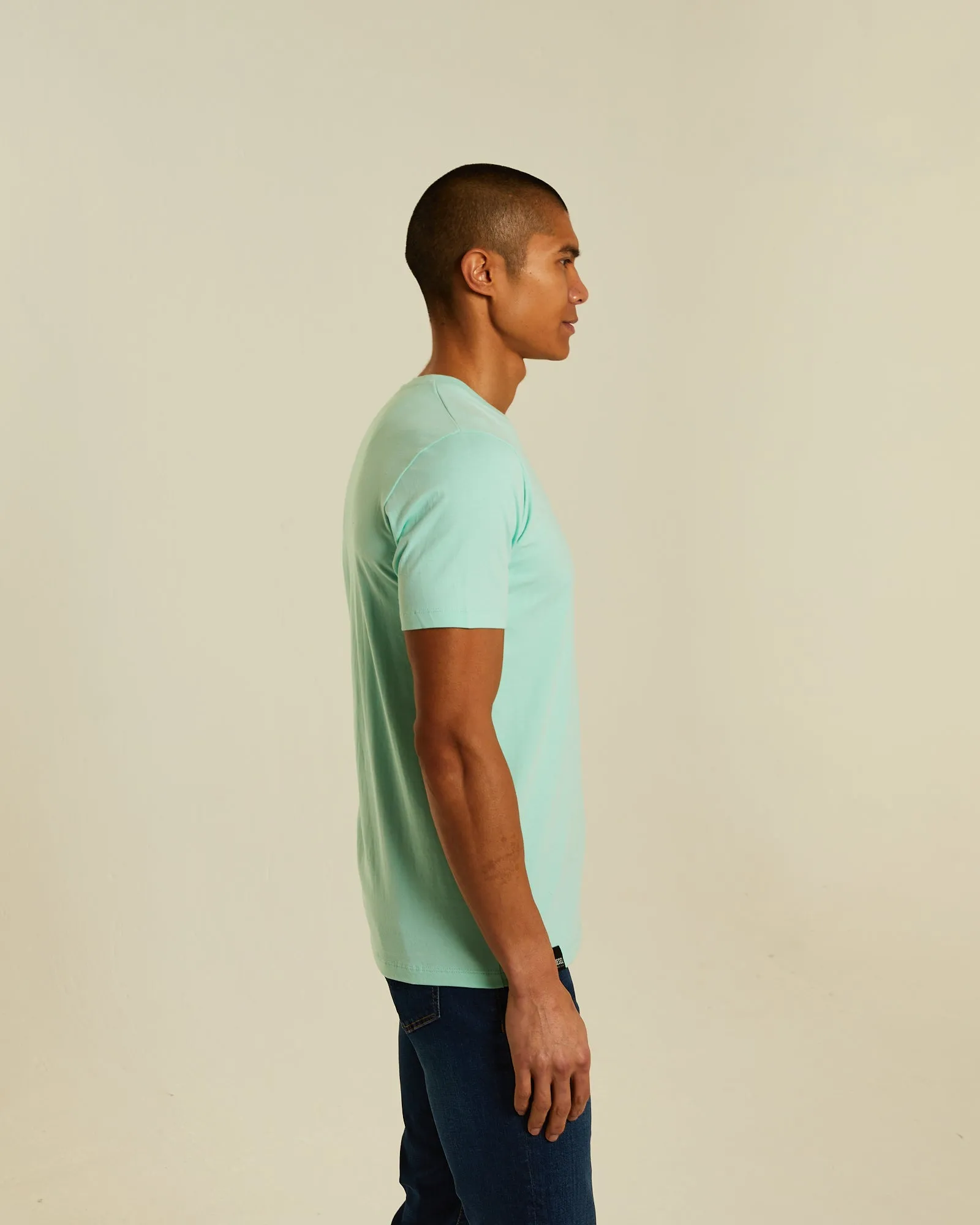 Basic Caden O Neck Tee Cool Mint