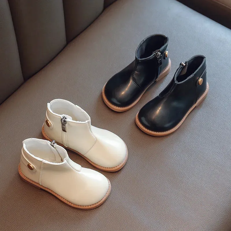 Beautiful Leather Ankle Booties/Non-Slip