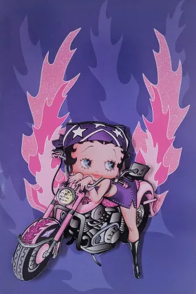 Betty Boop Biker Decoupage Blank Greetings Card (3D)
