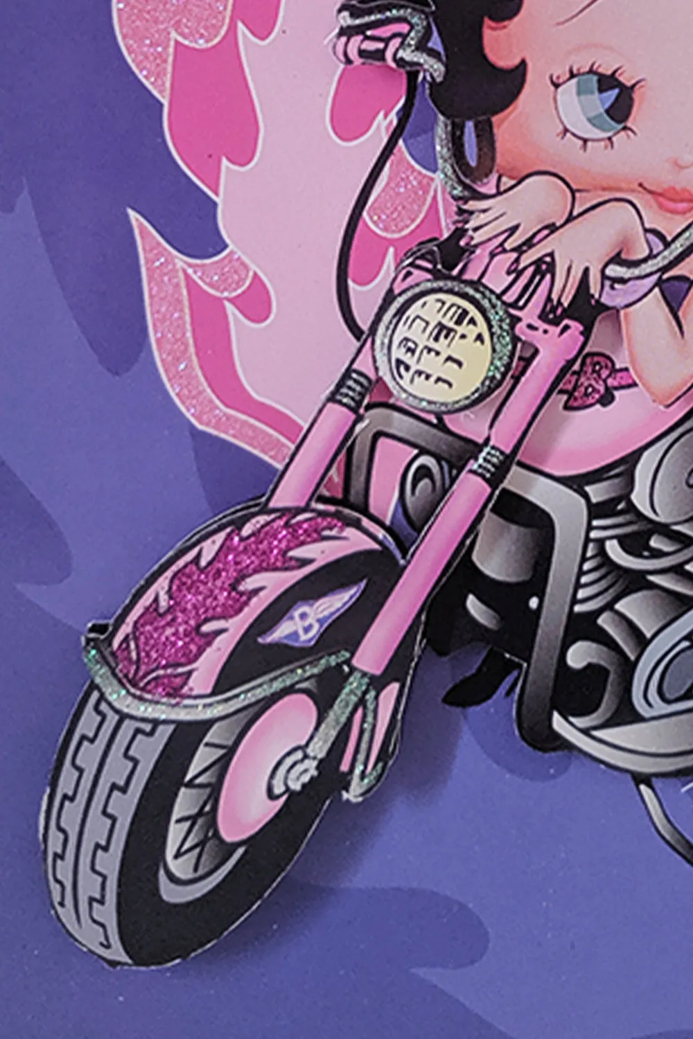 Betty Boop Biker Decoupage Blank Greetings Card (3D)