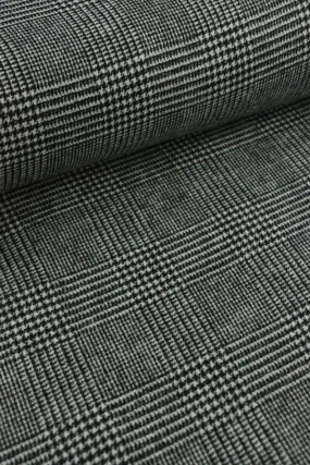 Black & White Houndstooth Melton Double Weave Wool | By The Half Yard