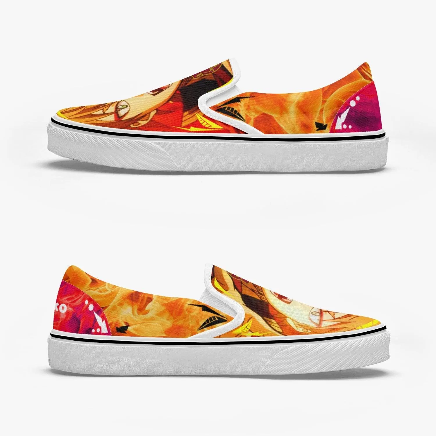 Black Clover Leopold Vermillion Slip Ons Anime Shoes