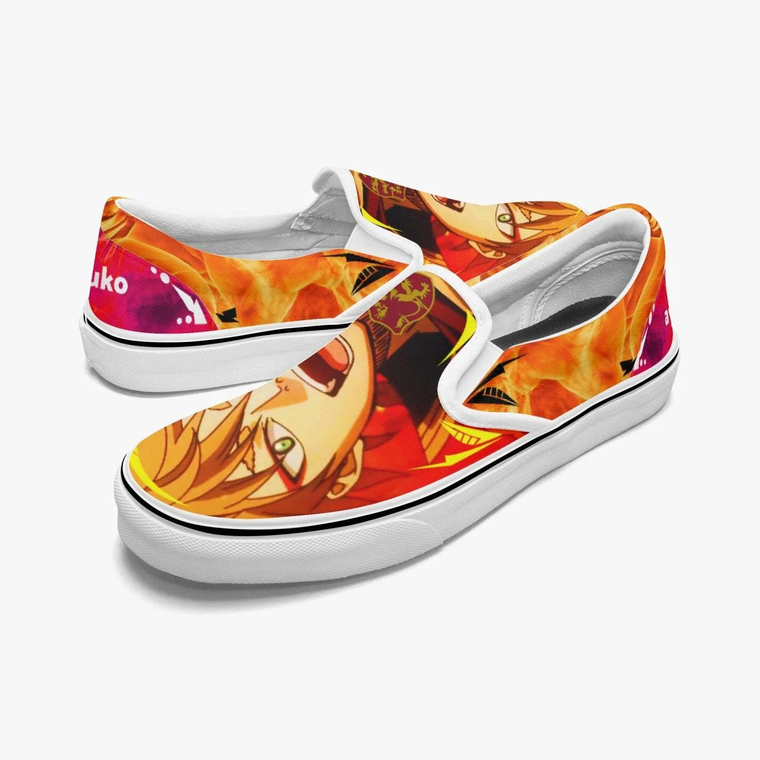 Black Clover Leopold Vermillion Slip Ons Anime Shoes