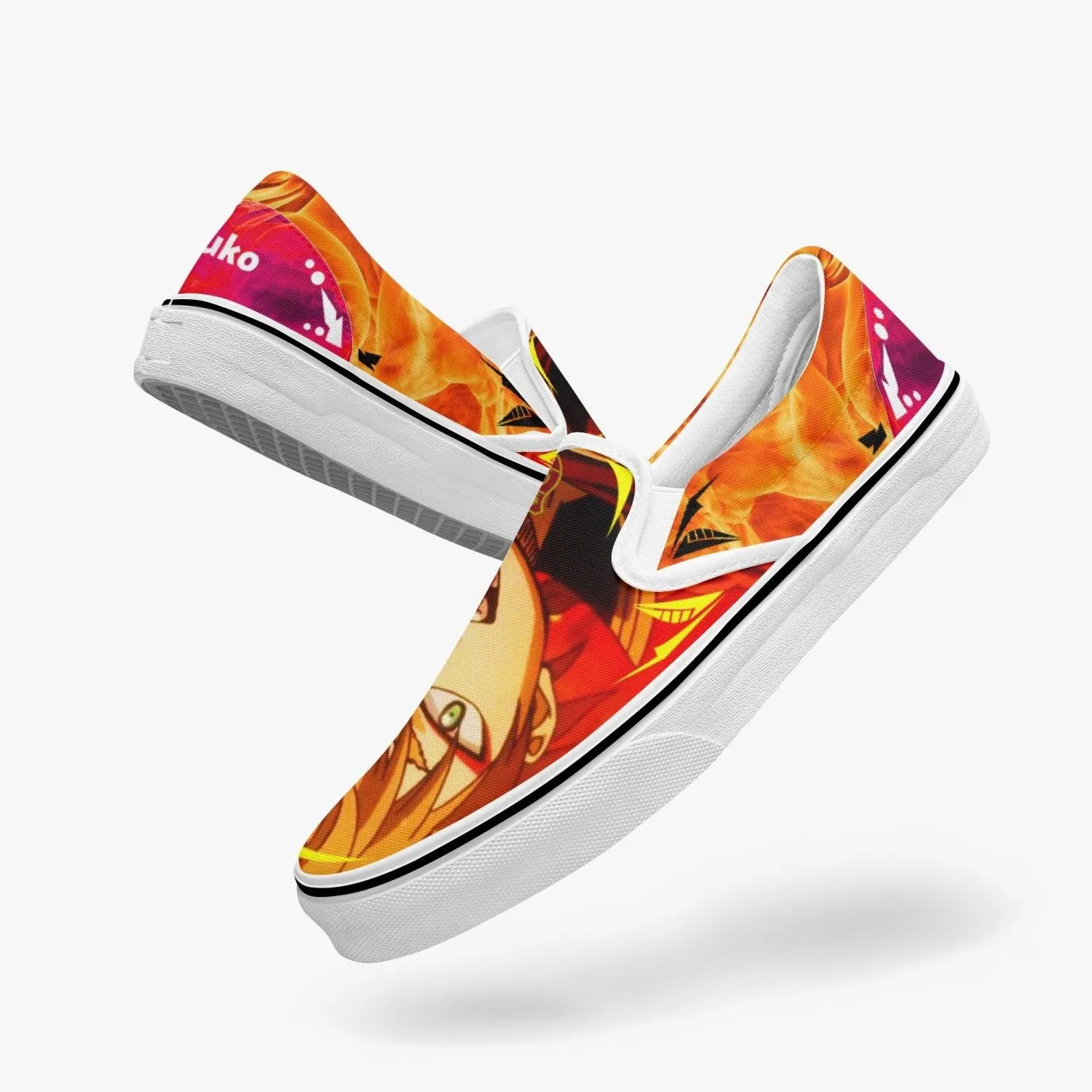 Black Clover Leopold Vermillion Slip Ons Anime Shoes