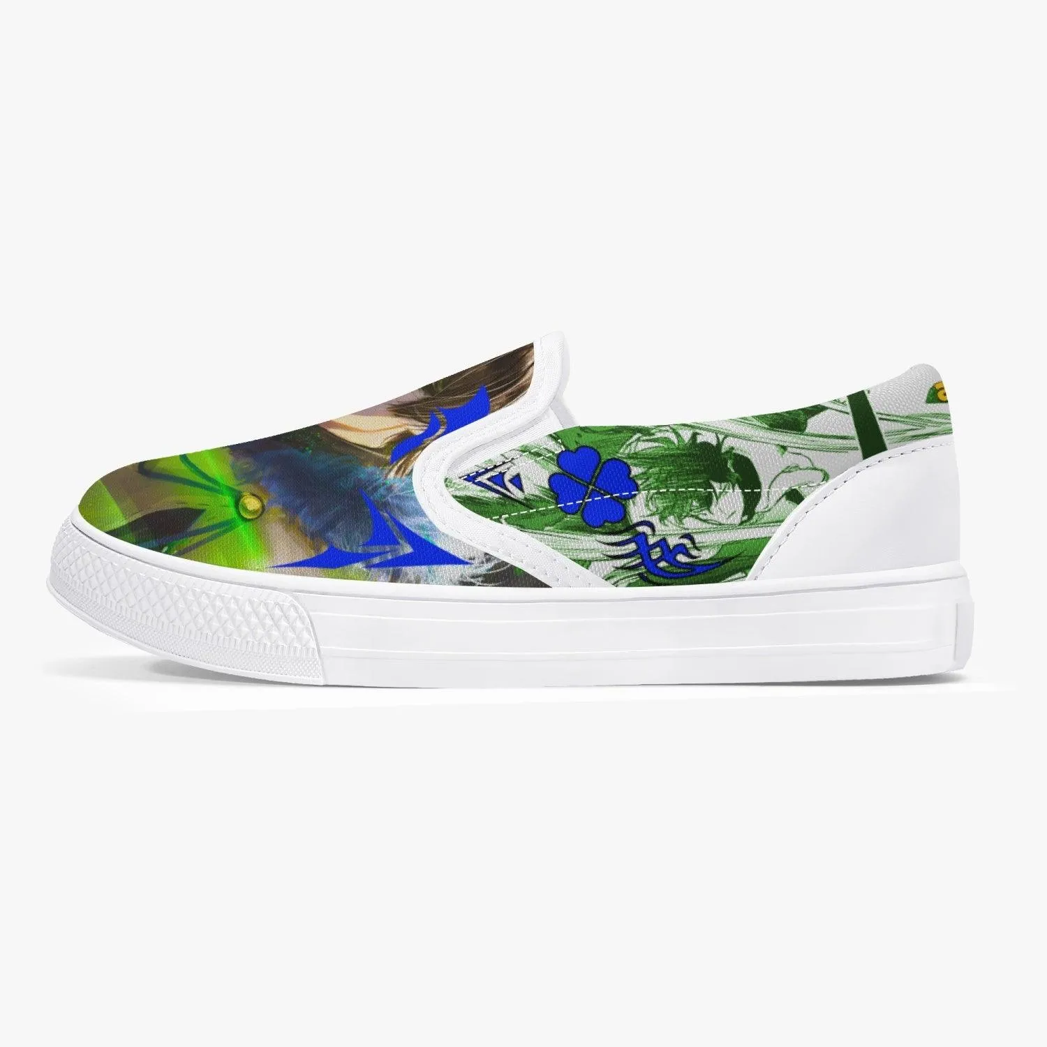 Black Clover Yuno Kids Slip Ons Anime Shoes