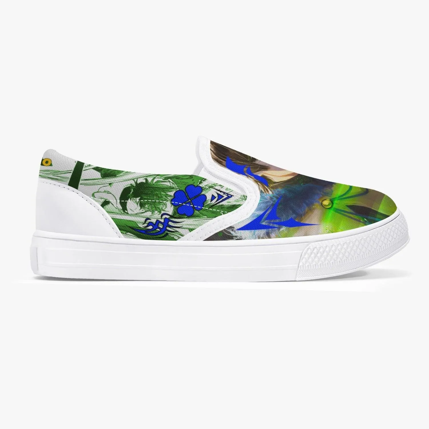 Black Clover Yuno Kids Slip Ons Anime Shoes