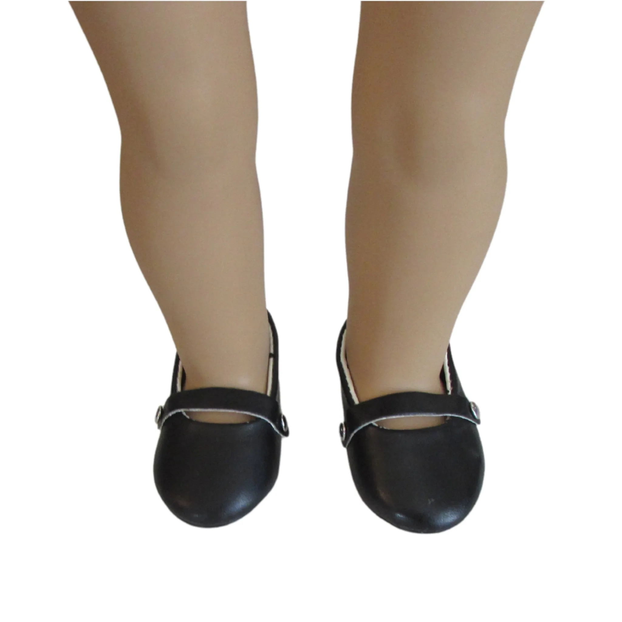 Black Flats with Buckle for 18-inch dolls