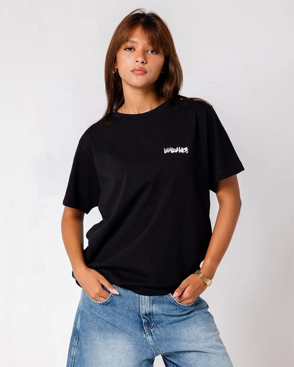 Black IYS Printed Regular Tee