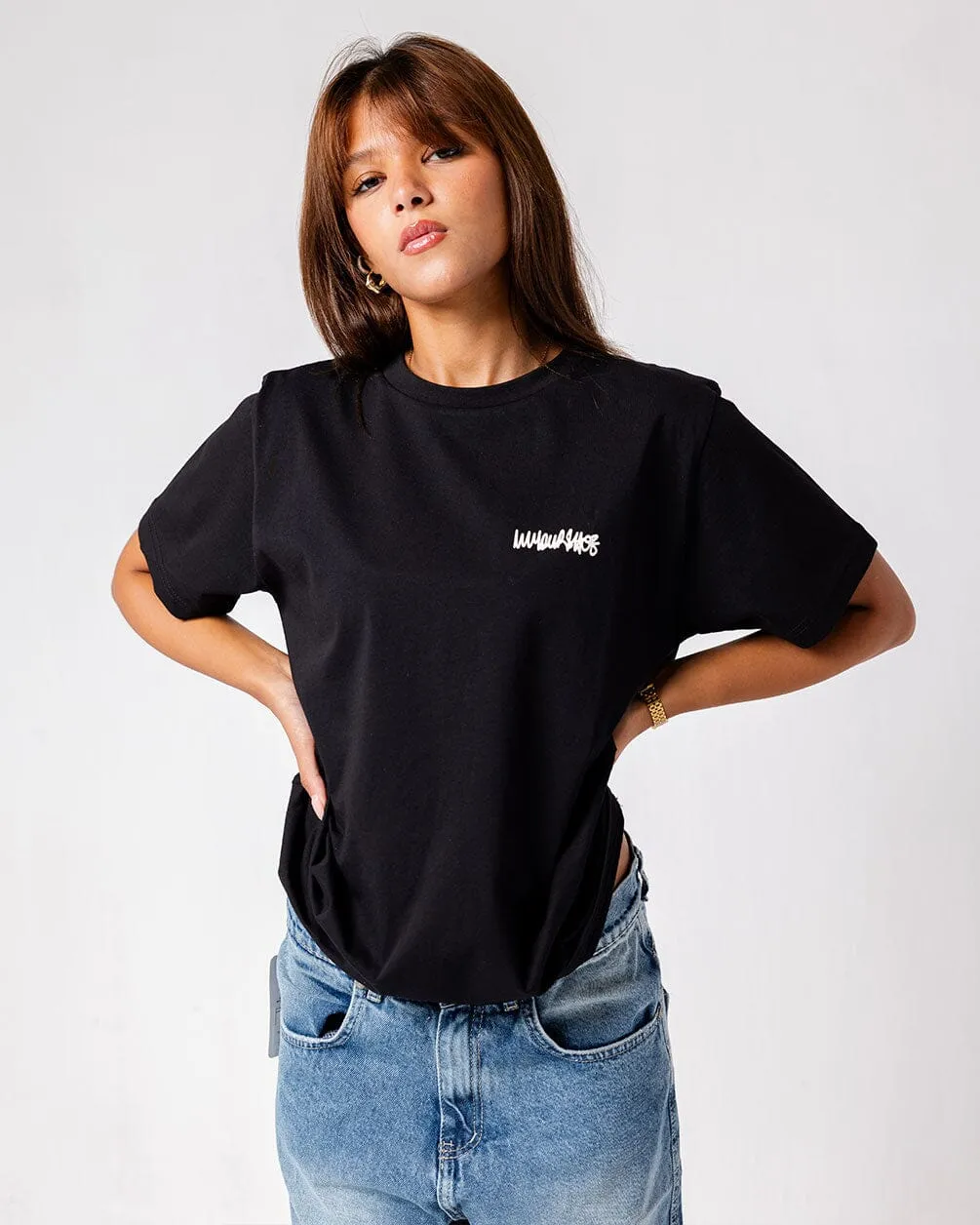 Black IYS Printed Regular Tee