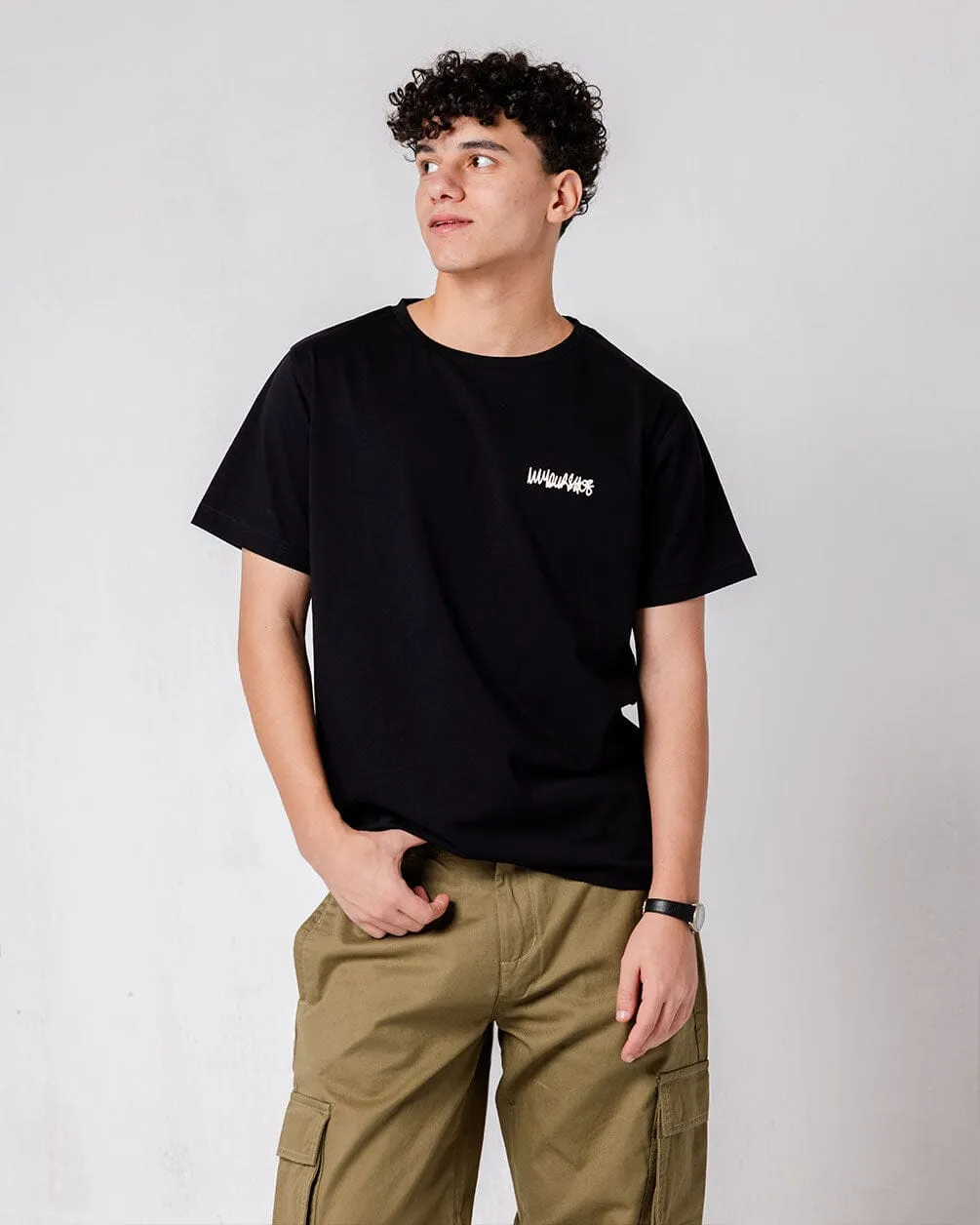 Black IYS Printed Regular Tee
