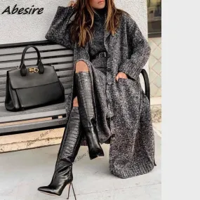 Black Stone Print Boots