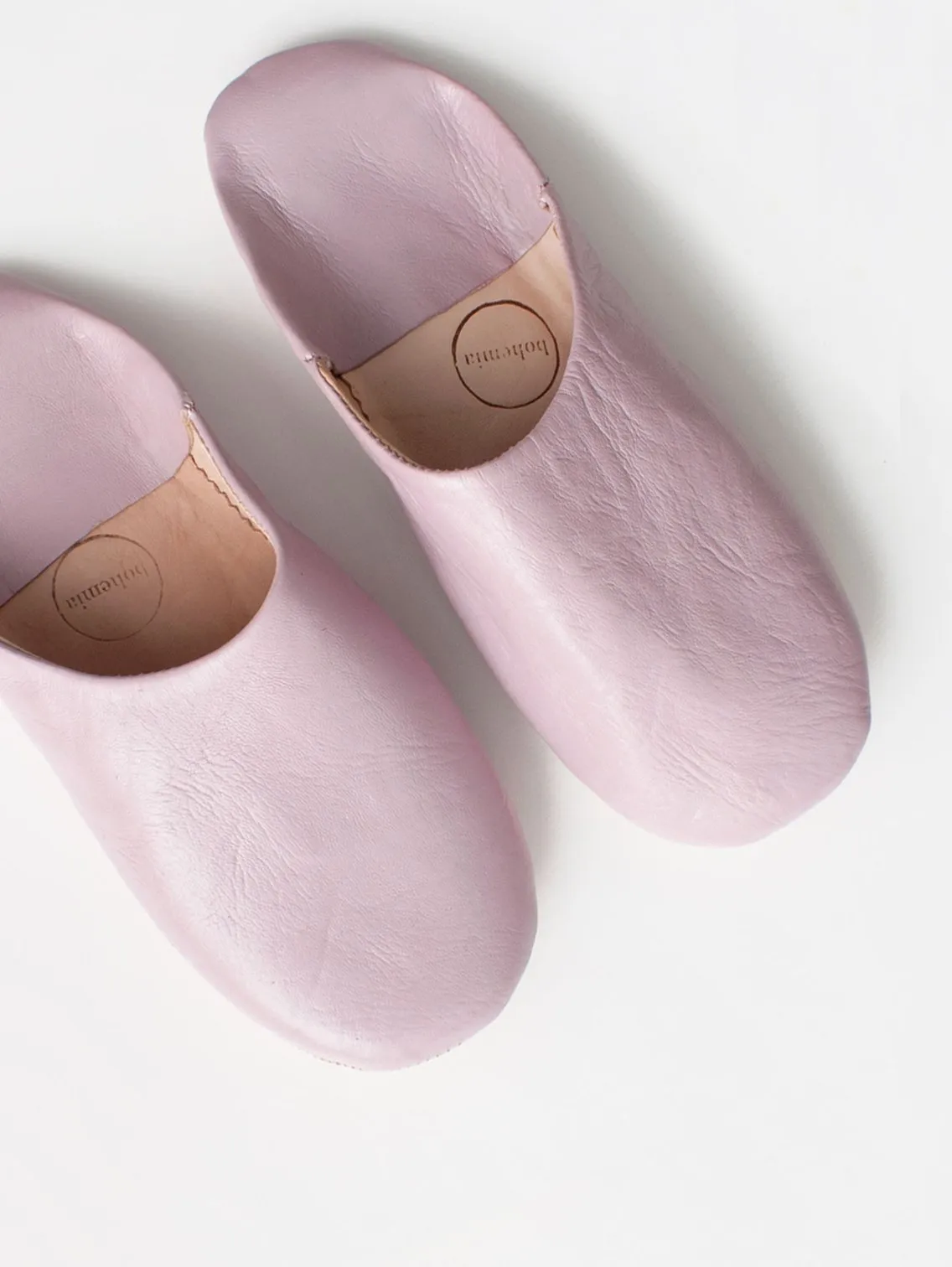 Bohemia Leather Babouche Slippers, Vintage Pink
