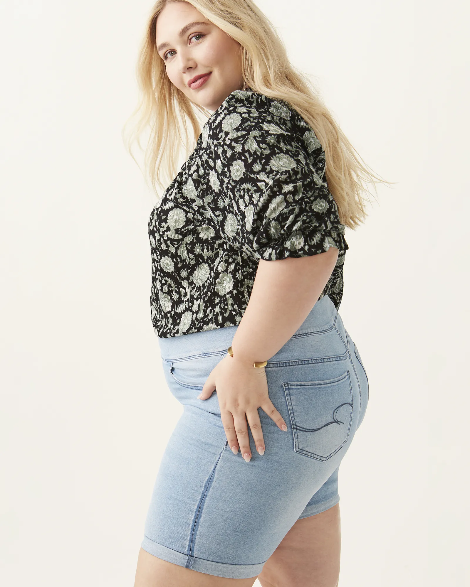 Brittany Button Down Blouse | Forest Green / Ivory
