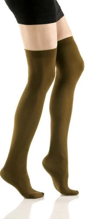 Brown Opaque Thigh High Stockings (Women's)