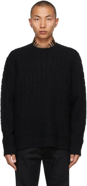 Burberry Black Cashmere Carroll Sweater