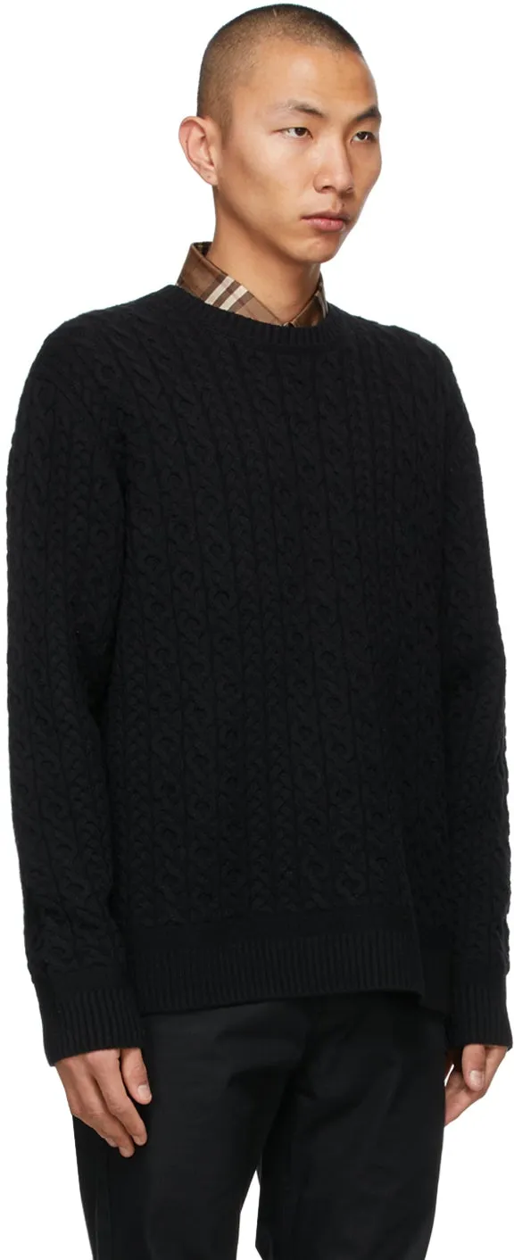 Burberry Black Cashmere Carroll Sweater