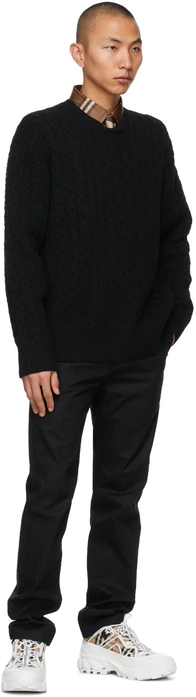 Burberry Black Cashmere Carroll Sweater