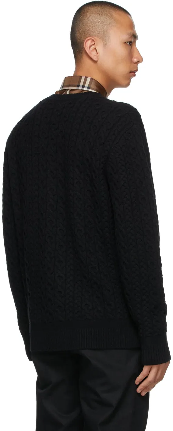 Burberry Black Cashmere Carroll Sweater