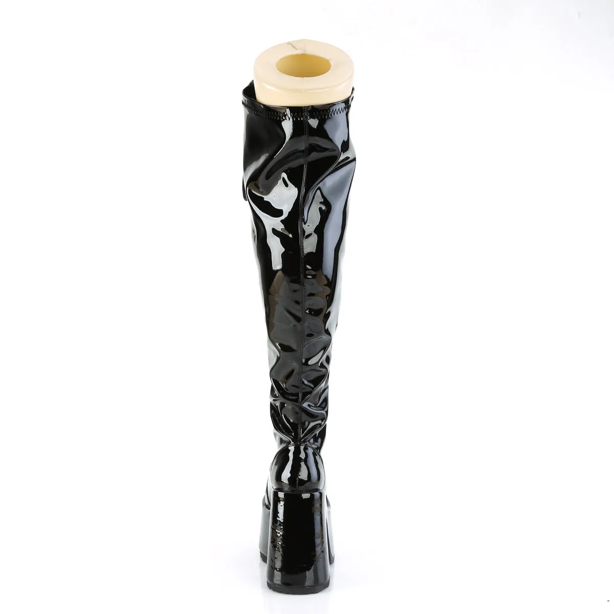 CAMEL-300WC DemoniaCult Black Patent Sexy Women's Over-the-Knee Boots (Alternative Footwear)