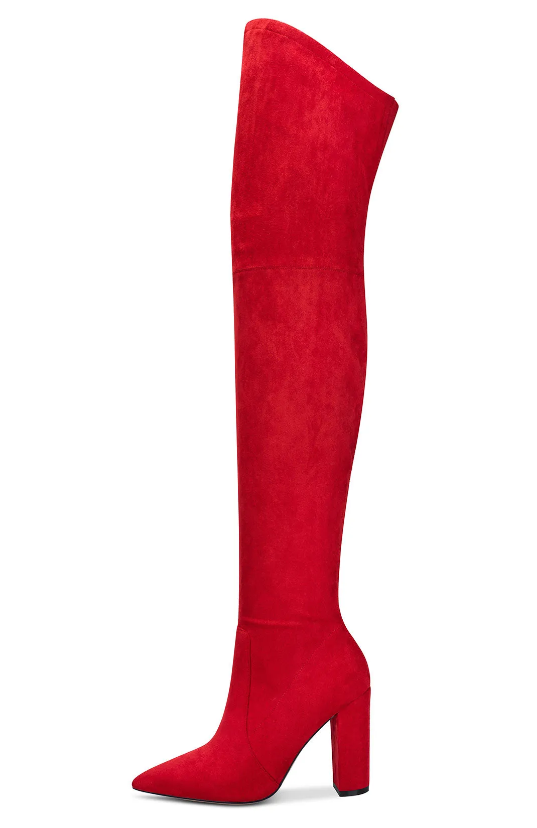 CASTAMERE Womens High Heels Over The Knee Boots Sexy Pointy Toe Chunky Block 10CM Heel Boot with Zipper