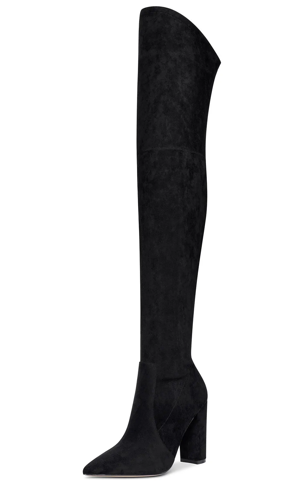 CASTAMERE Womens High Heels Over The Knee Boots Sexy Pointy Toe Chunky Block 10CM Heel Boot with Zipper