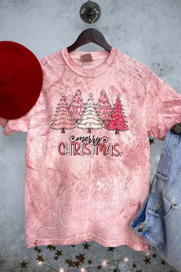 CC BLAST DTF PINK TREES MERRY - BLAST PINK