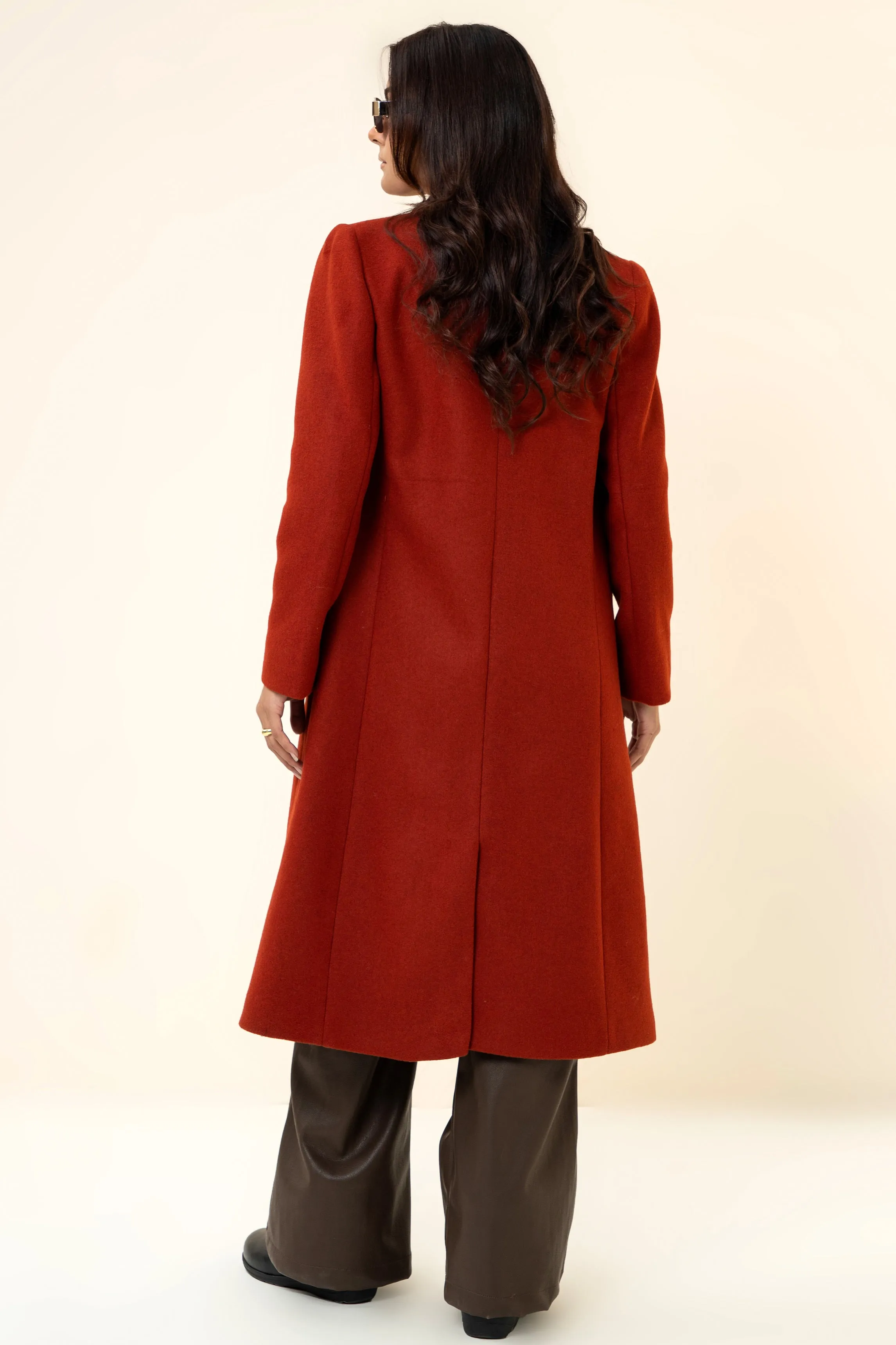 Chloe long coat Rust Red