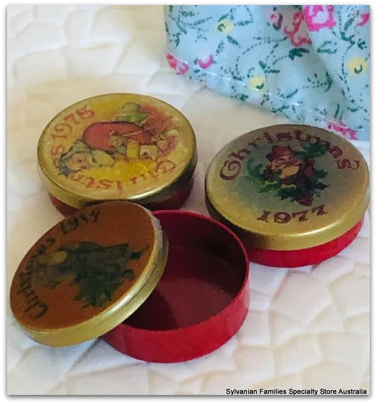 Christmas biscuit tins x 3 - miniature