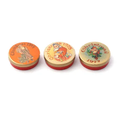 Christmas biscuit tins x 3 - miniature