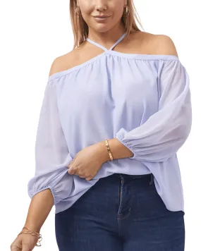 Clara Off The Shoulder Halter Top | SOFT SKY