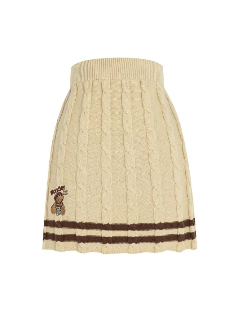 College Knit Check Cable Suit Skirt Vest Knit Retro Style   Diamond V-Neck