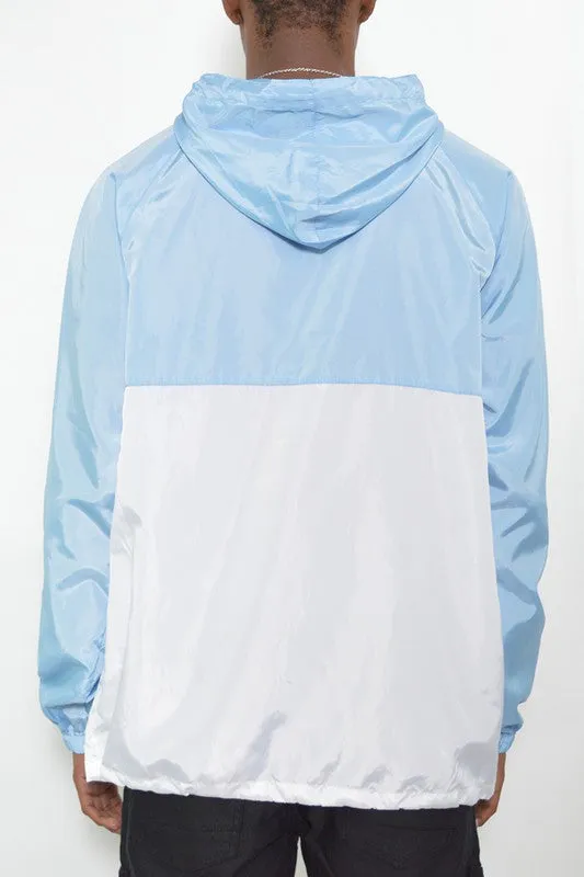 Color Block Striped  Pullover Windbreaker