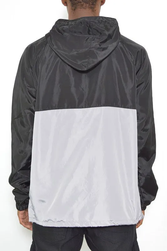 Color Block Striped  Pullover Windbreaker
