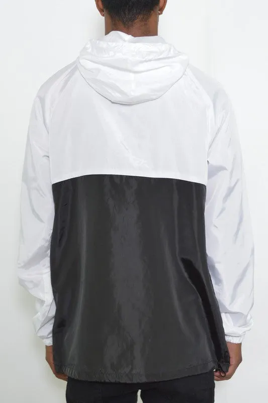 Color Block Striped  Pullover Windbreaker