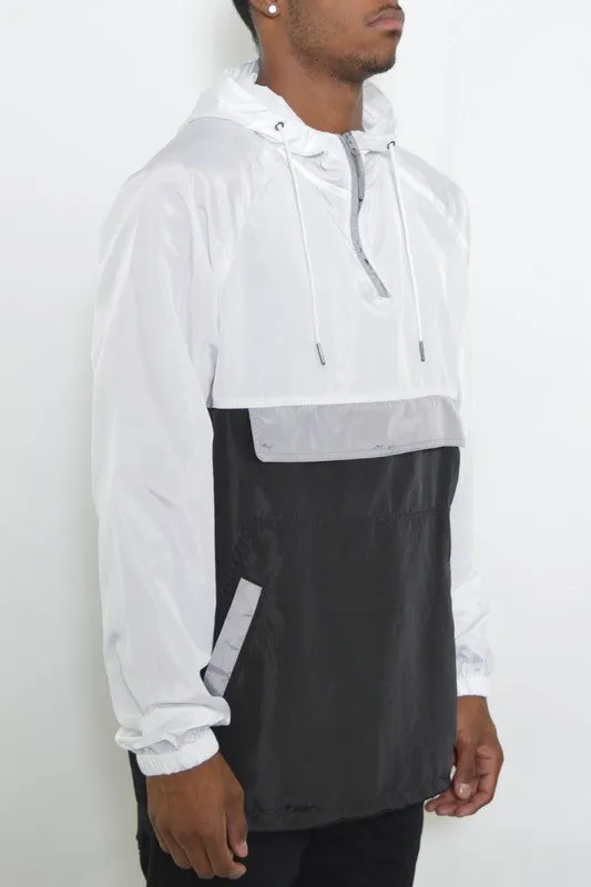 Color Block Striped  Pullover Windbreaker